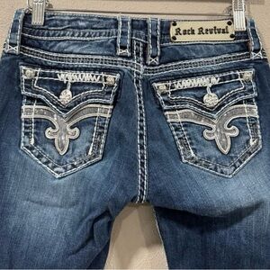 Rock Revival Blue and Orange Denim Detail